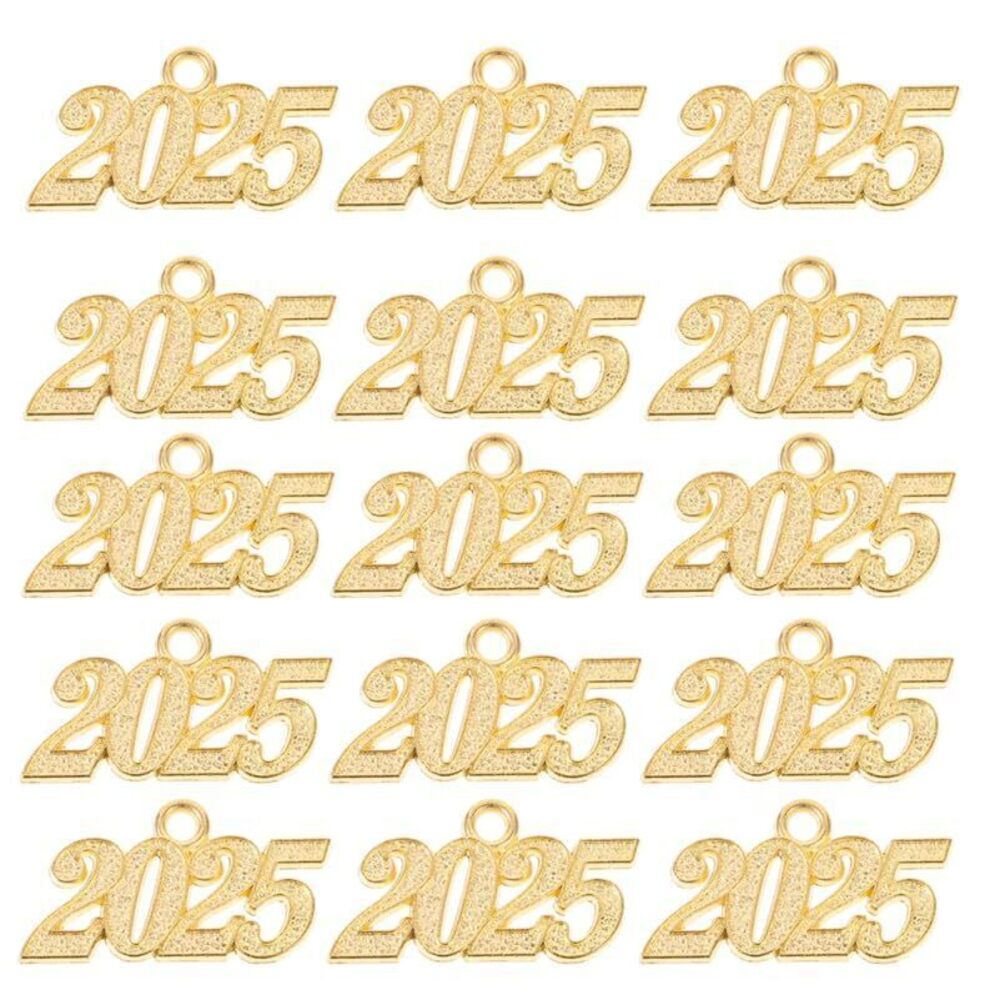 8574 100Pcs 2025 Graduation Tassel Charm: 2025 Year Charm for Graduation